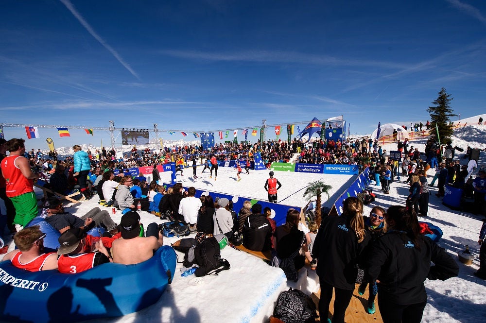 30.03.2019, Flying Mozart, WagrainSnowvolleyball, FIVB World Tour Wagrain / Kleinarl, Main Draw, Österreich / Oesterreich vs. BrasilienFoto: Conny Kurth / www.kurth-media.de